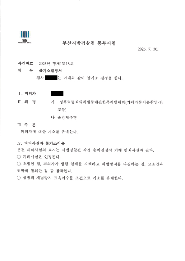 부산카메라촬영변호사 실제사례 요약 자료 4